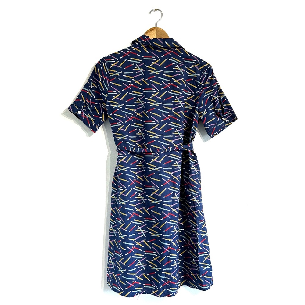ModCloth Navy Multicolor Patterned Shirt Dress - Picture 3 of 11